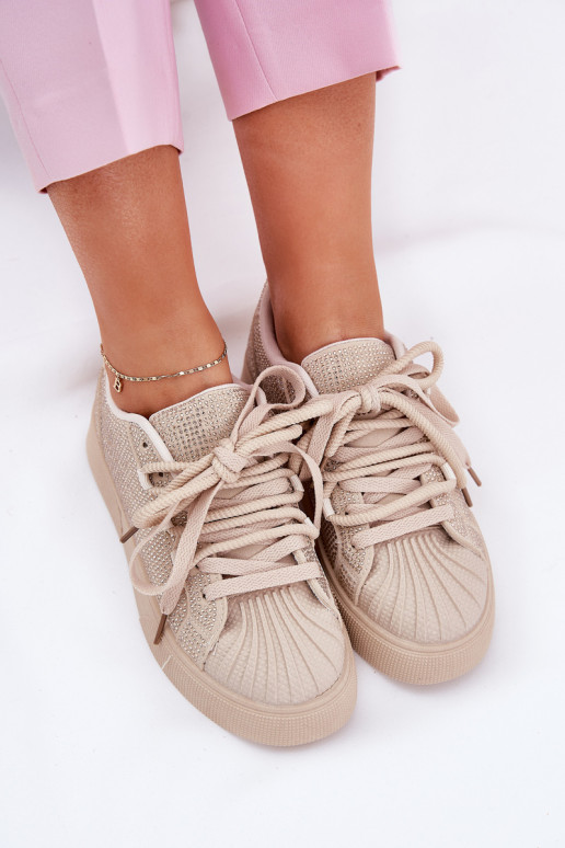 Sneakers tüüpi jalanõud Pealiste omad Kaunistusega platvormiga beeži värvi Eanneth Sneakers tüüpi jalanõud Pealiste omad Kaunistusega platvormiga beeži värvi Eanneth