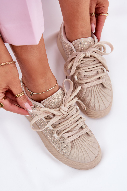 Sneakers tüüpi jalanõud Pealiste omad Kaunistusega platvormiga beeži värvi Eanneth Sneakers tüüpi jalanõud Pealiste omad Kaunistusega platvormiga beeži värvi Eanneth