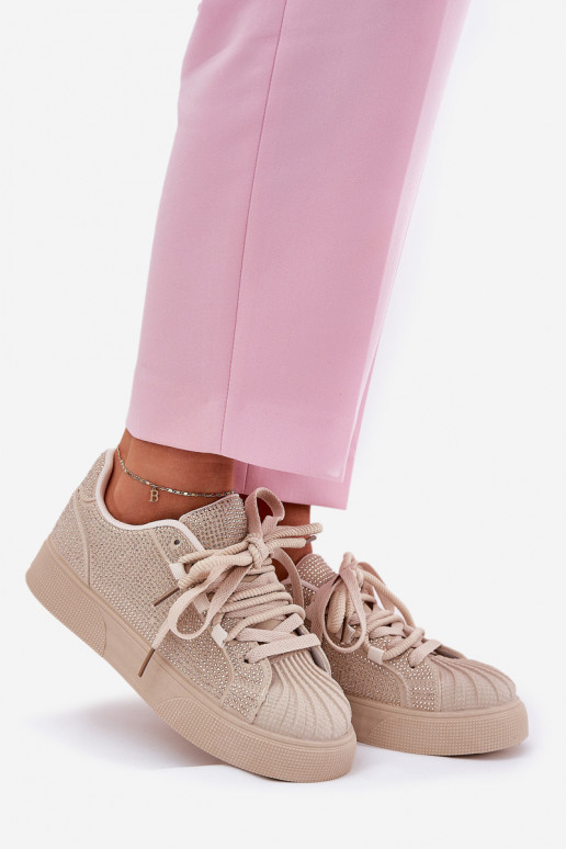 Sneakers tüüpi jalanõud Pealiste omad Kaunistusega platvormiga beeži värvi Eanneth Sneakers tüüpi jalanõud Pealiste omad Kaunistusega platvormiga beeži värvi Eanneth