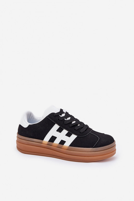Sneakersi stiilis kingad Naistele platvormiga must