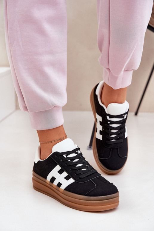 Sneakersi stiilis kingad Naistele platvormiga must