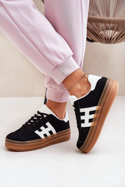 Sneakersi stiilis kingad Naistele platvormiga must
