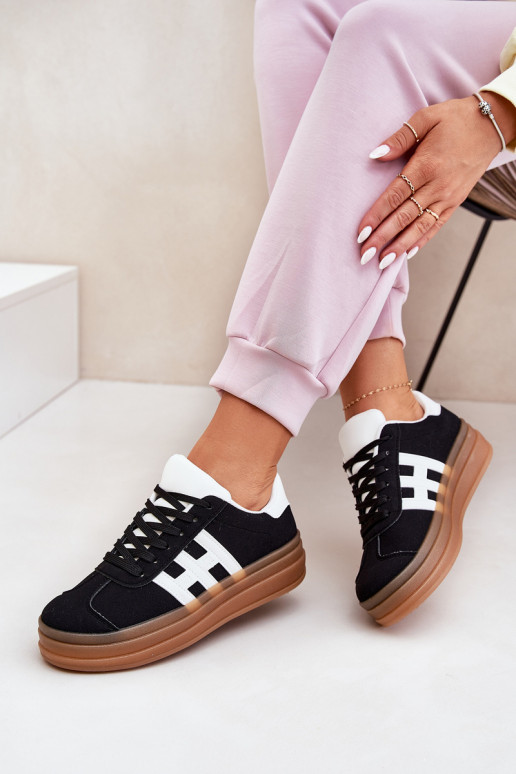 Sneakersi stiilis kingad Naistele platvormiga must