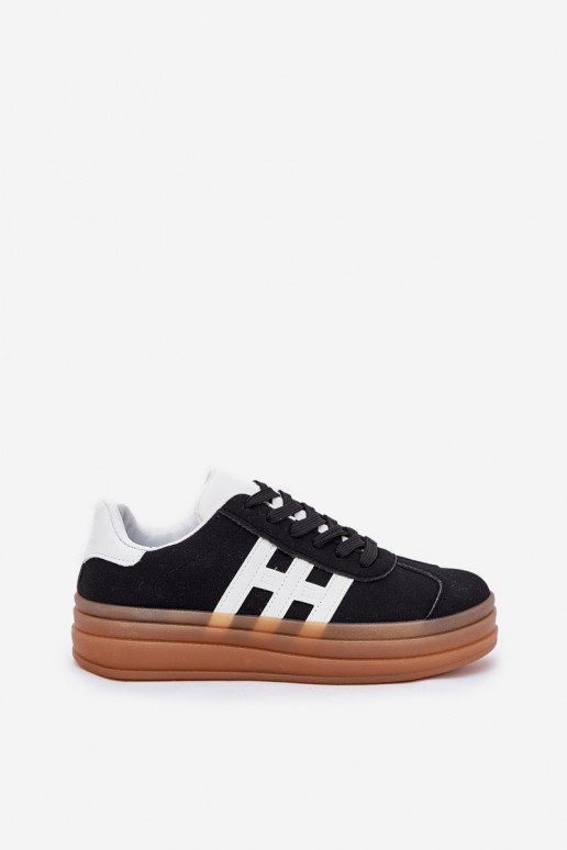 Sneakersi stiilis kingad Naistele platvormiga must