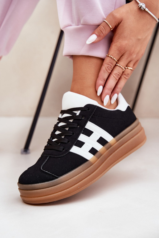 Sneakersi stiilis kingad Naistele platvormiga must
