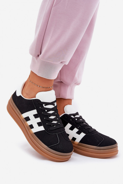 Sneakersi stiilis kingad Naistele platvormiga must