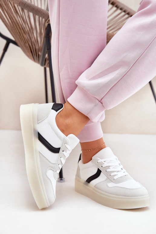 Madala Sneakersi stiilis kingad Naistele platvormiga valge