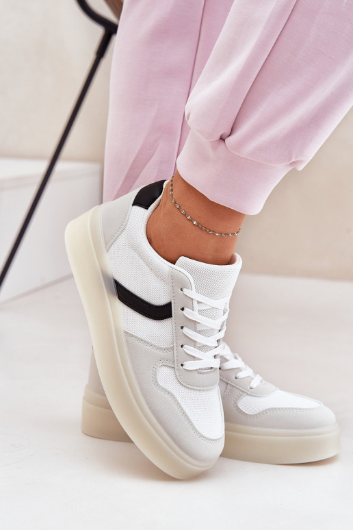Madala Sneakersi stiilis kingad Naistele platvormiga valge