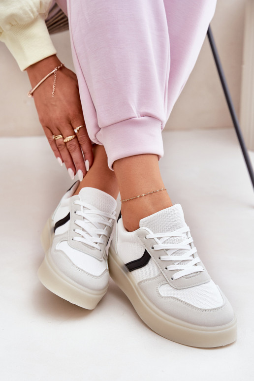 Madala Sneakersi stiilis kingad Naistele platvormiga valge