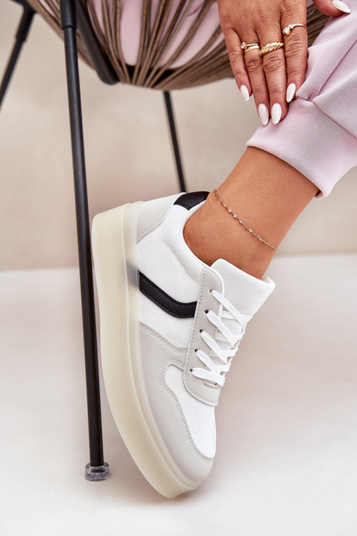 Madala Sneakersi stiilis kingad Naistele platvormiga valge