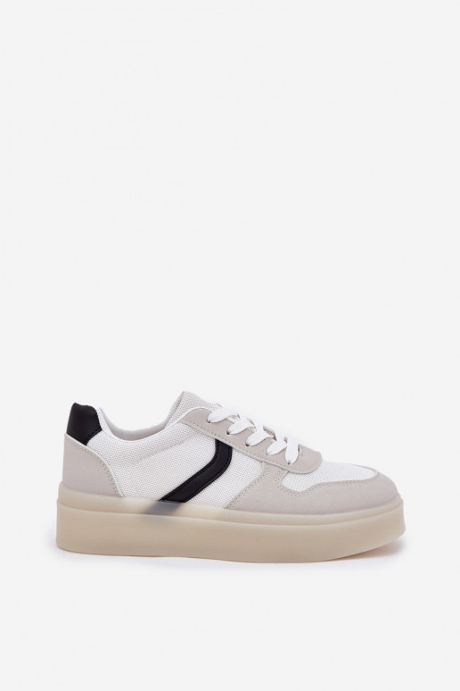 Madala Sneakersi stiilis kingad Naistele platvormiga valge