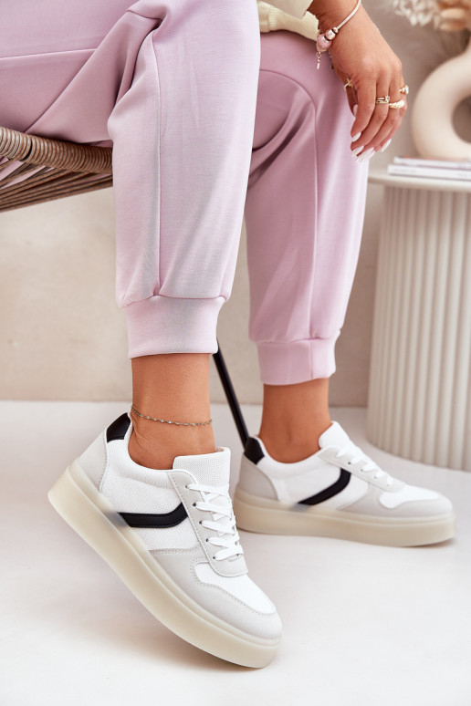 Madala Sneakersi stiilis kingad Naistele platvormiga valge