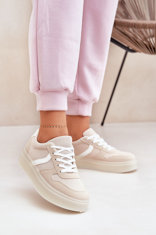 Madala Sneakersi stiilis kingad Naistele platvormiga beež