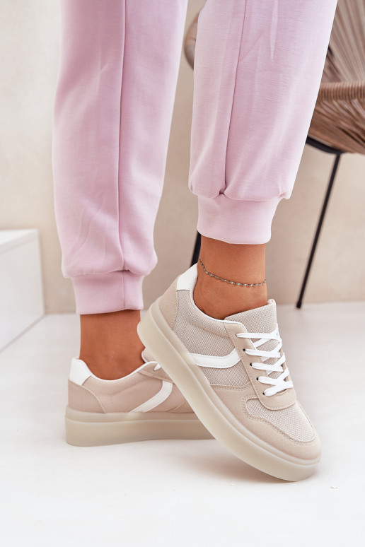 Madala Sneakersi stiilis kingad Naistele platvormiga beež