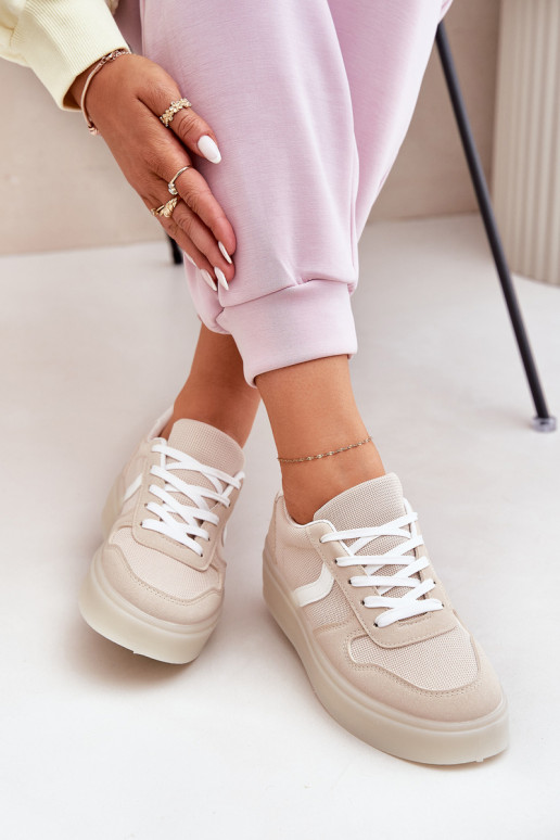 Madala Sneakersi stiilis kingad Naistele platvormiga beež