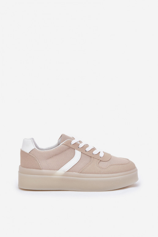 Madala Sneakersi stiilis kingad Naistele platvormiga beež
