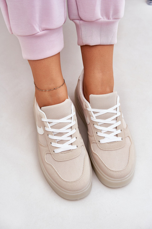 Madala Sneakersi stiilis kingad Naistele platvormiga beež