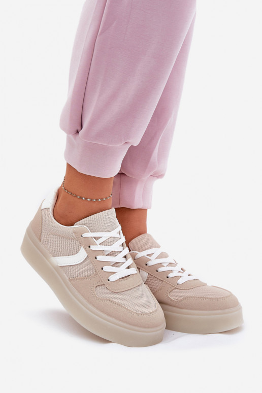 Madala Sneakersi stiilis kingad Naistele platvormiga beež