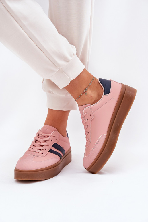 Sneakersi stiilis kingad Naistele platvormiga ökokoestest roosa