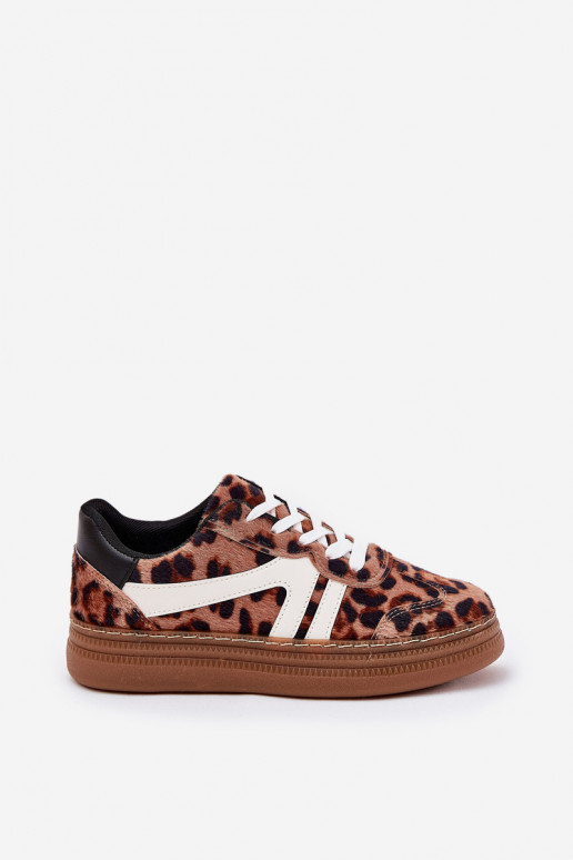 Naistele Sneakersi stiilis kingad platvormiga leopardimustriga pruun
