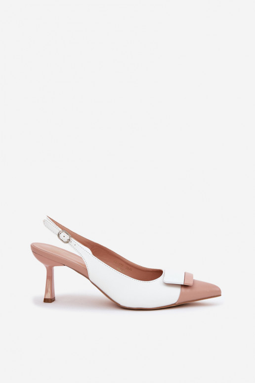 Elegantsed kõrge kontsaga kaunistustega Eko   valget värvi Ottoles