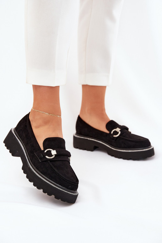 naiste mokassiinid Kaunistustega Cyrkoniami Must Patina