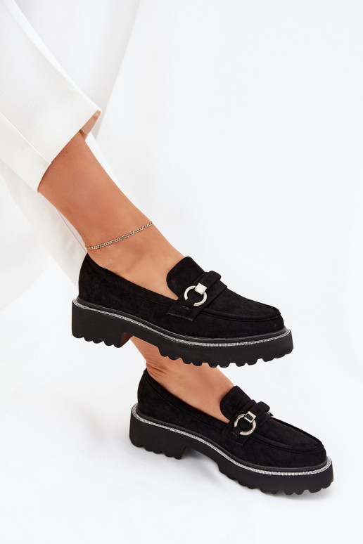 naiste mokassiinid Kaunistustega Cyrkoniami Must Patina