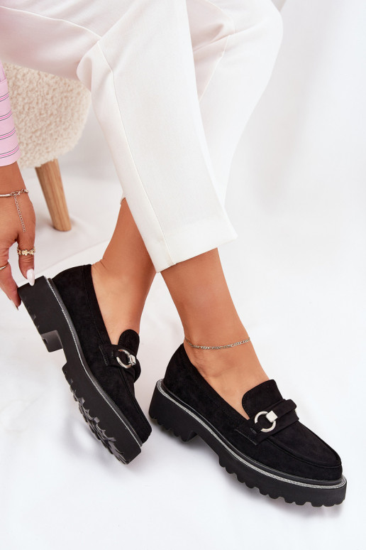 naiste mokassiinid Kaunistustega Cyrkoniami Must Patina