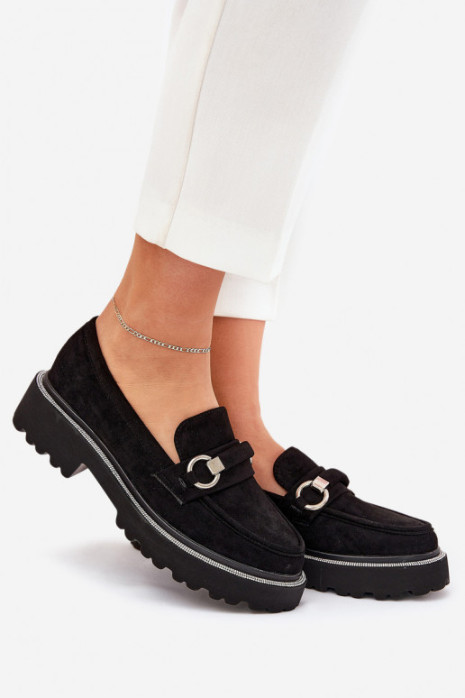 naiste mokassiinid Kaunistustega Cyrkoniami Must Patina