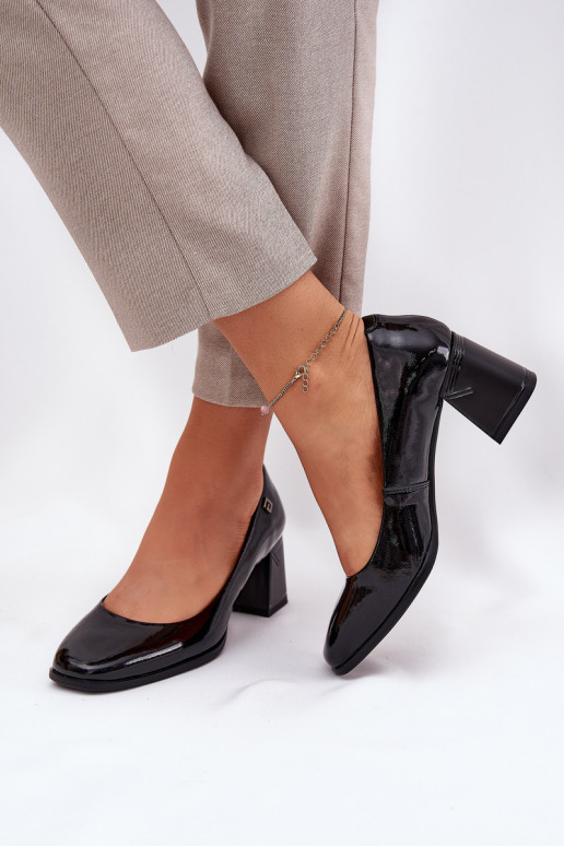   Laque Kingad kõrge jämeda kontsaga Vinceza 91130 Must