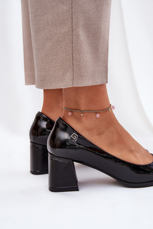   Laque Kingad kõrge jämeda kontsaga Vinceza 91130 Must