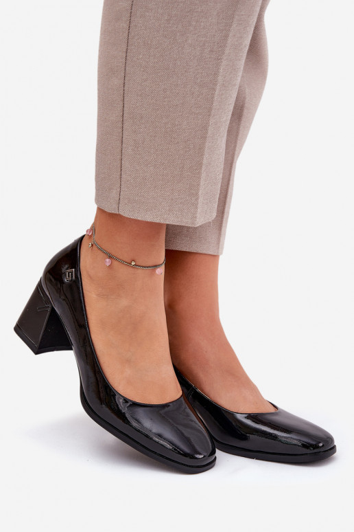   Laque Kingad kõrge jämeda kontsaga Vinceza 91130 Must