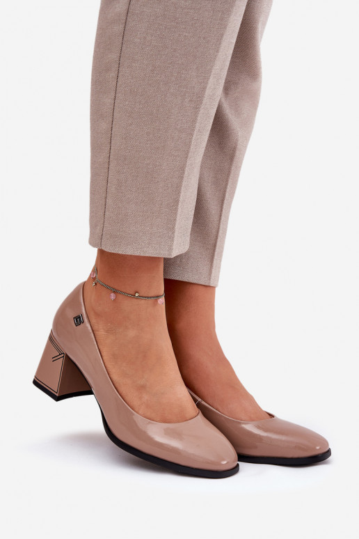   Laque Kingad kõrge jämeda kontsaga Vinceza 91130 beeži värvi