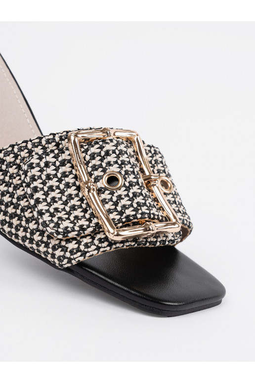 Tweedowe must-valge värv plätud kõrge kontsaga Tweedowe must-valge värv plätud kõrge kontsaga