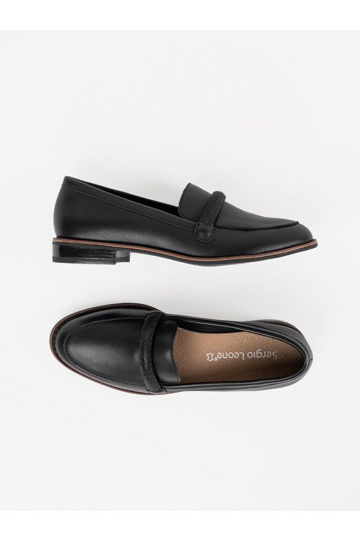 Must mokassiinid ze skórzaną wkładką Sergio Leone