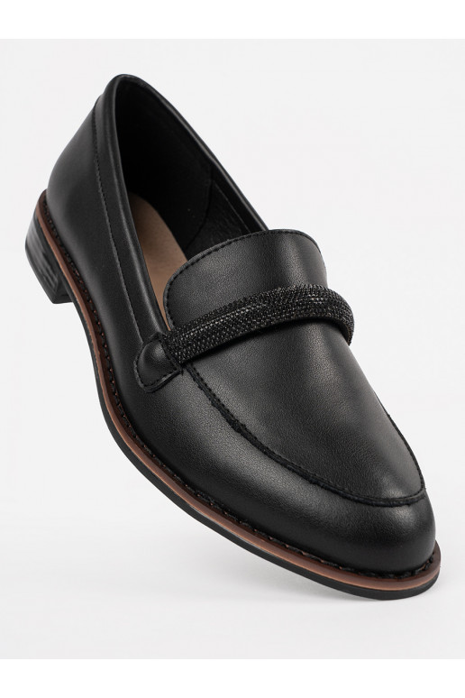 Must mokassiinid ze skórzaną wkładką Sergio Leone