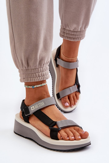 Naistesandaalid platvormiga I Koturnie Big Star NN274A054 Halli värvi