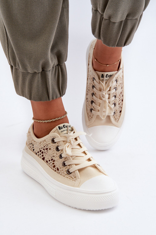Pitsilised naiste saapad Lee Cooper LCW-23-44-1620 beeži värvi Pitsilised naiste saapad Lee Cooper LCW-23-44-1620 beeži värvi