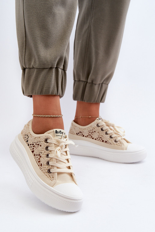 Pitsilised naiste saapad Lee Cooper LCW-23-44-1620 beeži värvi Pitsilised naiste saapad Lee Cooper LCW-23-44-1620 beeži värvi
