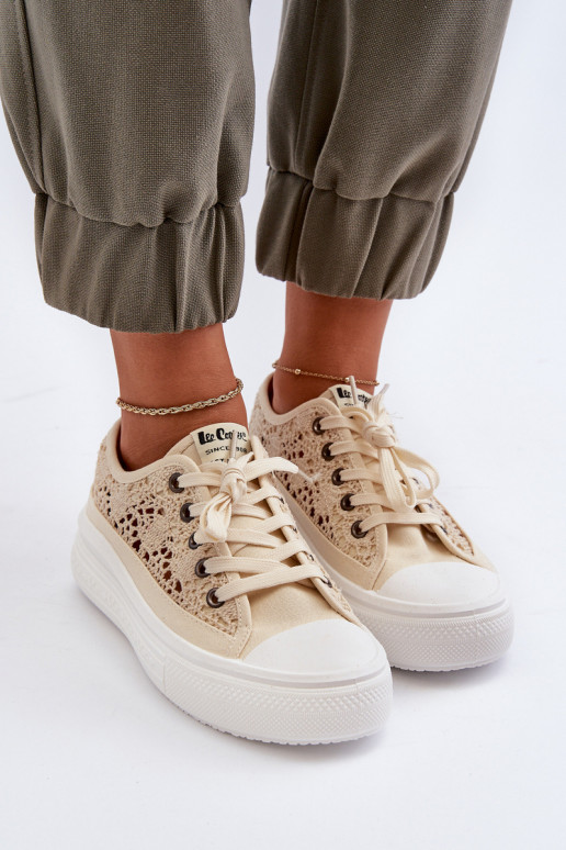 Pitsilised naiste saapad Lee Cooper LCW-23-44-1620 beeži värvi Pitsilised naiste saapad Lee Cooper LCW-23-44-1620 beeži värvi