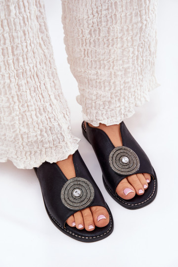 Läikivad Naistesandaalid Ozdobnym Detalem S.Barski KV51-012 Must