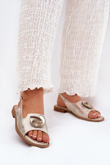 Läikivad Naistesandaalid kaunistustega S.Barski KV51-006 Kuldset värvi