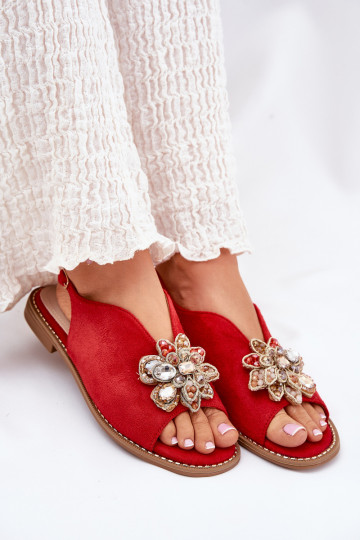 Naistesandaalid laiade nööridega kaunistustega S.Barski KV27-001 runased