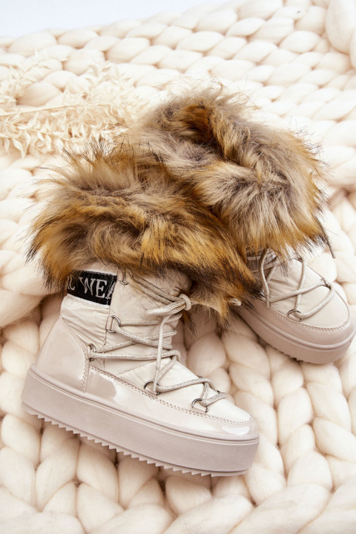 Nööpidega lumesaapad voodriga nööritavad beeži värvi Colioris Nööpidega lumesaapad voodriga nööritavad beeži värvi Colioris