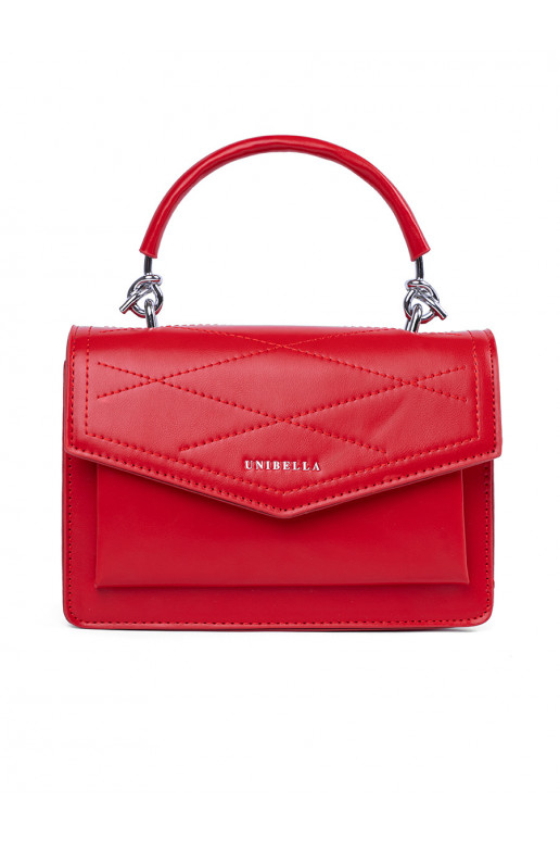 Punased elegantne käekott z rączką i paskiem