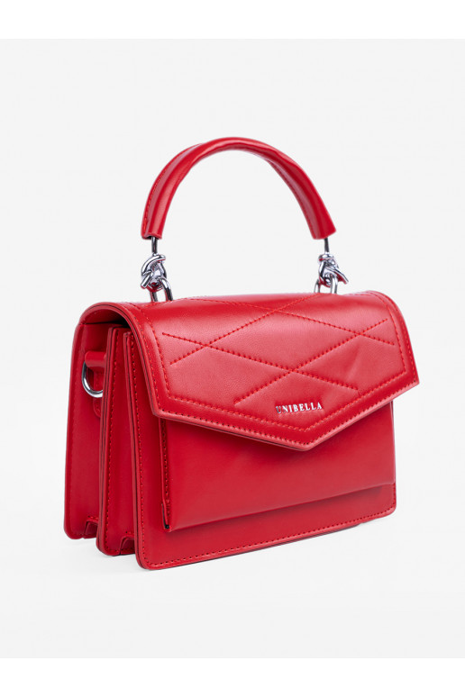 Punased elegantne käekott z rączką i paskiem