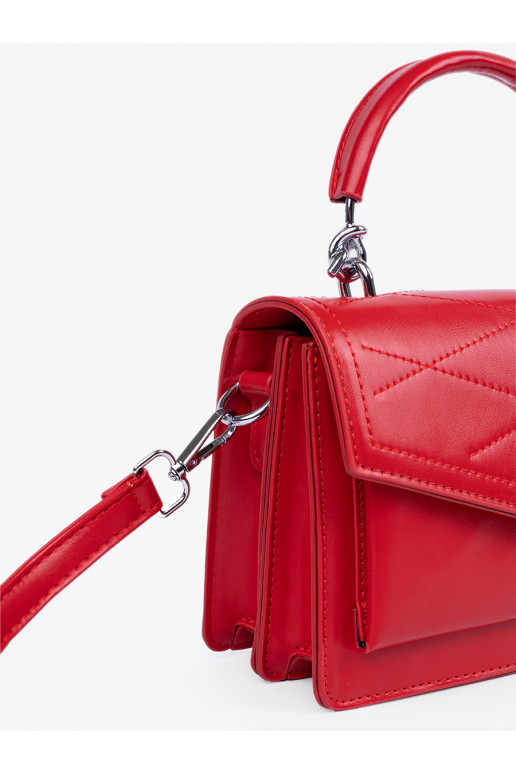 Punased elegantne käekott z rączką i paskiem