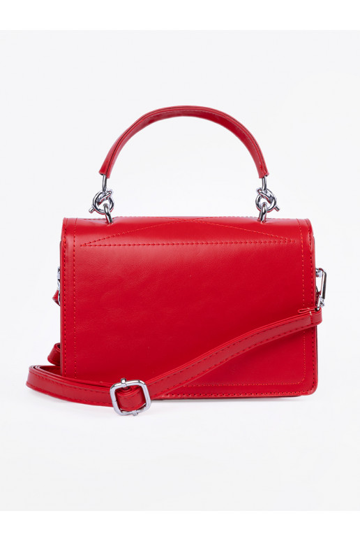 Punased elegantne käekott z rączką i paskiem