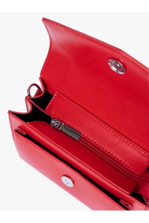 Punased elegantne käekott z rączką i paskiem