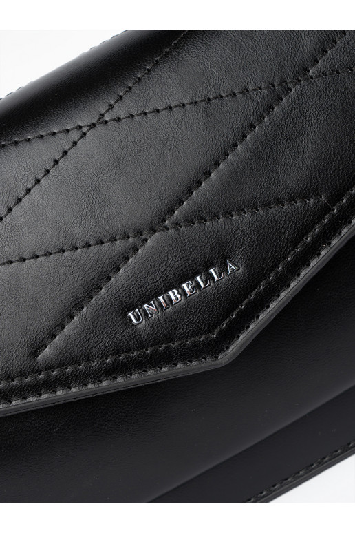 Mustad elegantne käekott z rączką i paskiem